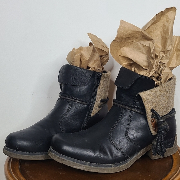 Rieker Shoes - [RIEKER] '79693' Women's Boots, black {size:USA 7.5, EU 38}